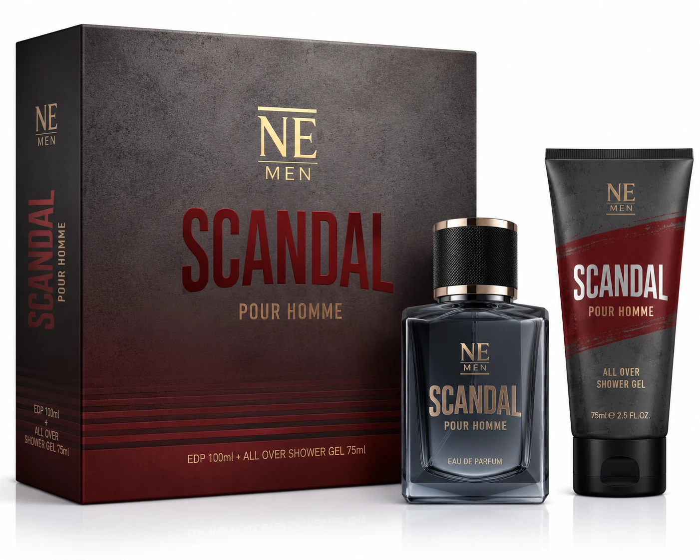 NE Men Scandal Pour Homme EDP 100ml with All Over Shower Gel 75ml